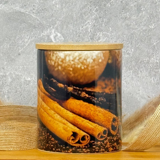 9 Ounce Cinnamon Vanilla Coconut Blend Ceramic Jar Candle