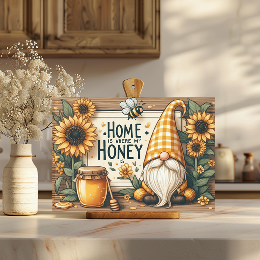 Home Is Where Honey Is Tempered Glass Cutting Board