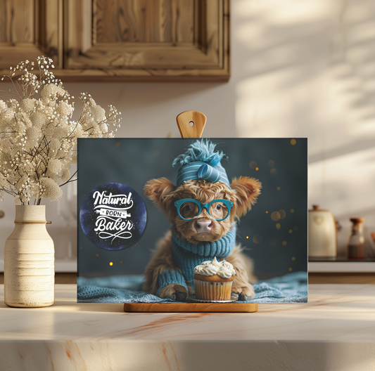 Natural Born Baker Tempered Glass Cutting Board