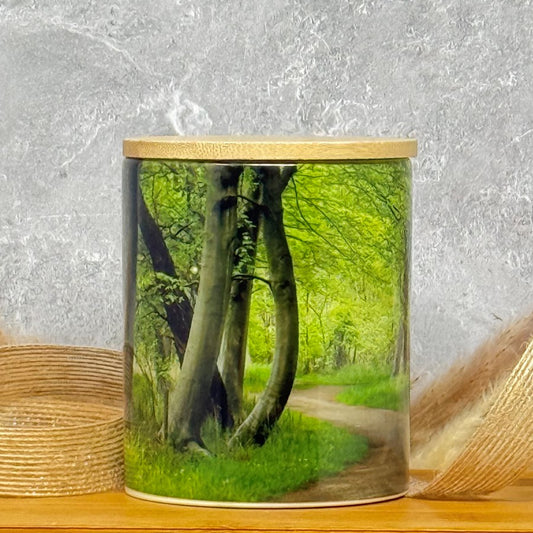 9 Ounce Beechwood Vetiver Coconut Blend Ceramic Jar Candle