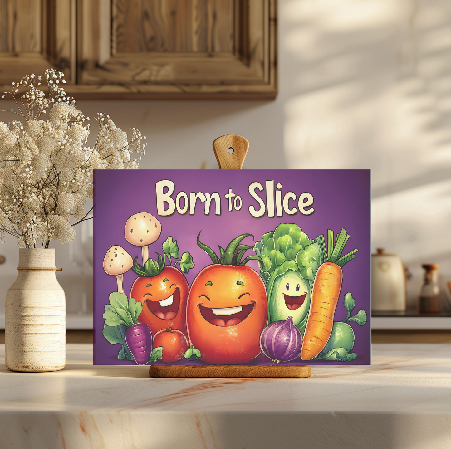Veggies - Born to Slice Tempered Glass Cutting Board