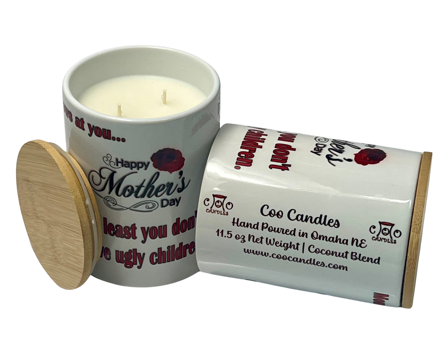 10.5  Ounce Mother's Day Jar Candle -  Ugly Children - Oak Moss and Amber Scent