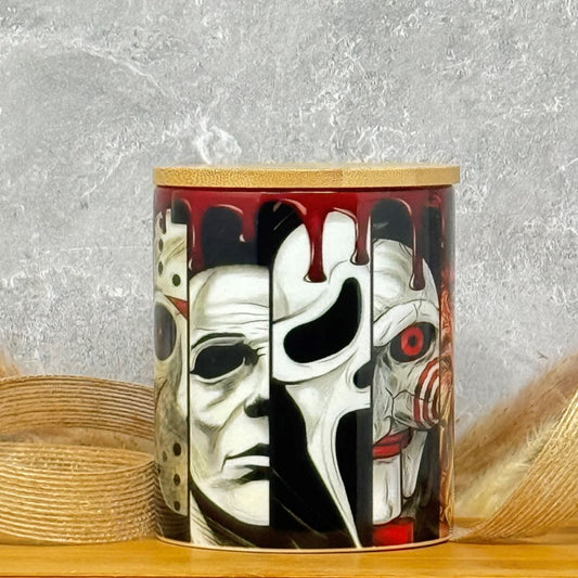 9 Ounce Art Inspired Coconut Blend Ceramic Jar Candle - Halloween Villians