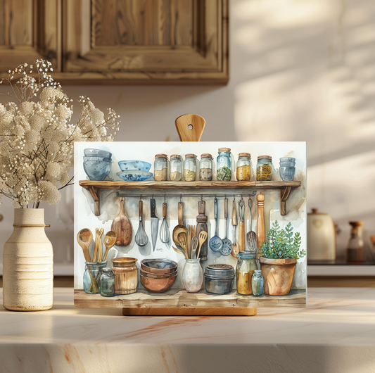 Kitchen Utensils and Bowls Tempered Glass Cutting Board