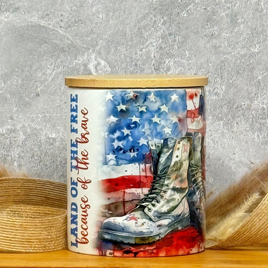 9 Ounce Art Inspired Coconut Blend Ceramic Jar Candle - Land of the Free