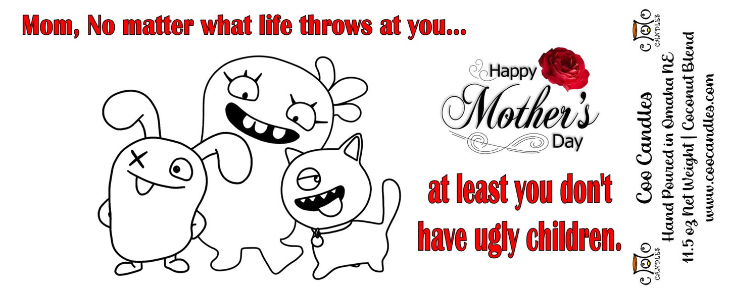 10.5  Ounce Mother's Day Jar Candle -  Ugly Children - Oak Moss and Amber Scent