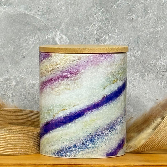 9 Ounce Art Inspired Coconut Blend Ceramic Jar Candle - Multicolored Glitter