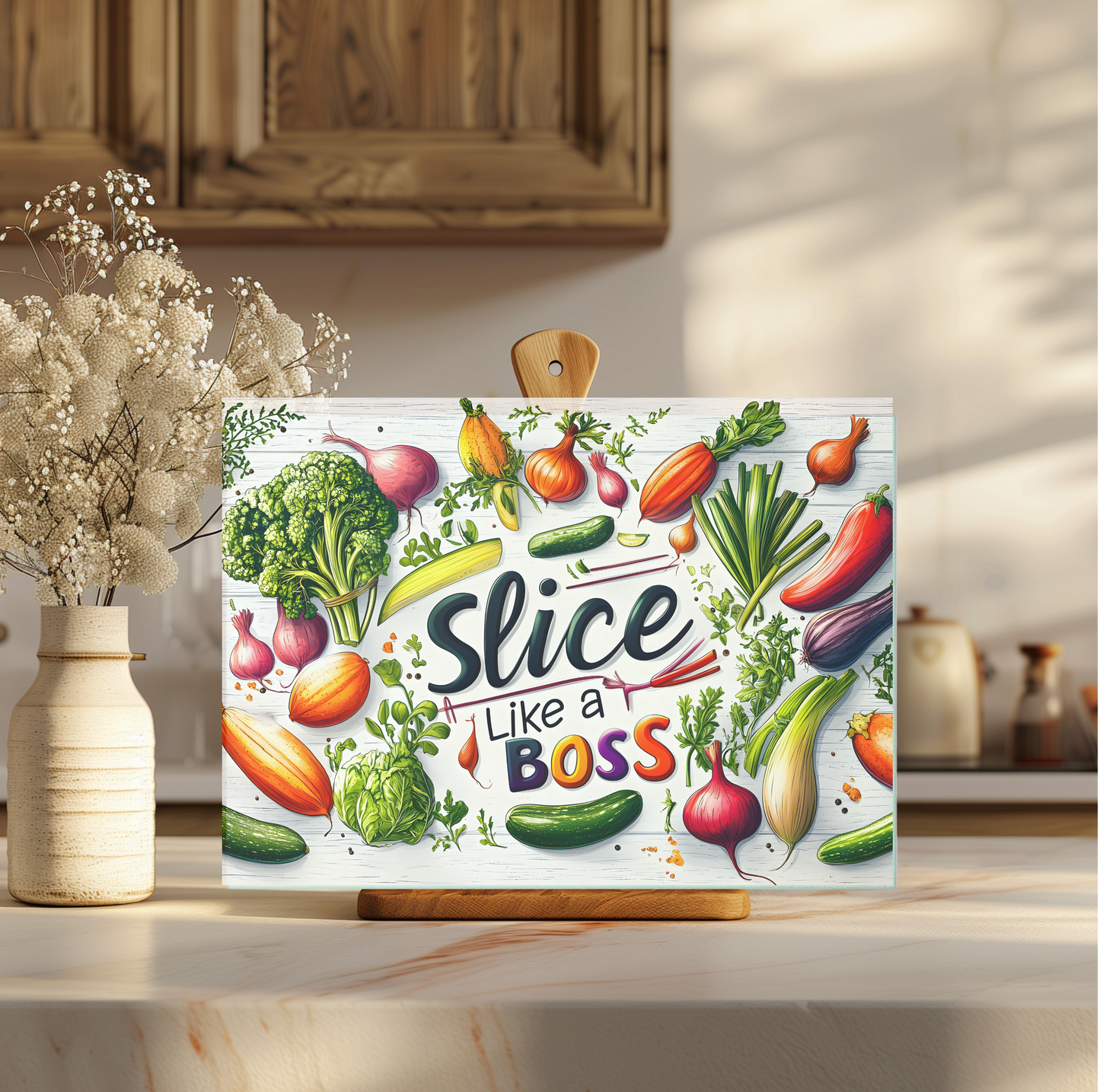 Slice Like a Boss Tempered Glass Cutting Board