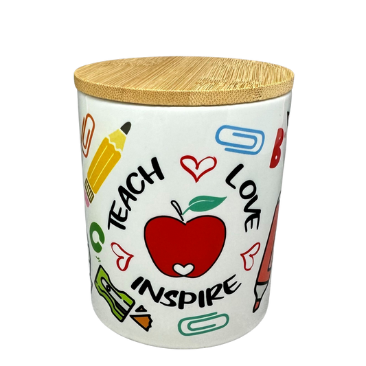9 Ounce Teacher Themed Coconut Blend Ceramic Jar Candle