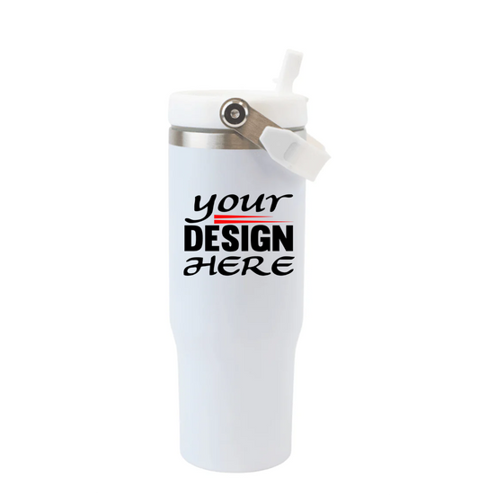 Design Your Own - 30 Ounce Water Bottle with Flip Top Straw