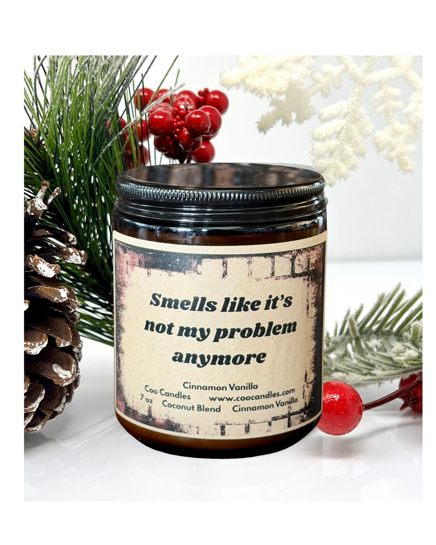 Not My Problem - Cinnamon Vanilla Scented Coconut Blend Jar Candle - 7 oz