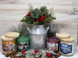 Holiday Jar Candle Set - Four Clean Burning, Highly Scented Two Wick Candles