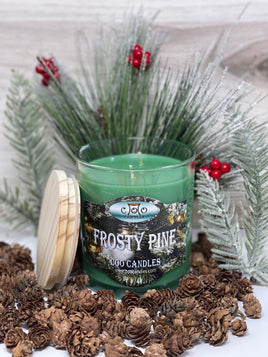 Frosty Pine 12 Ounce Holiday Two Wick Jar Candle